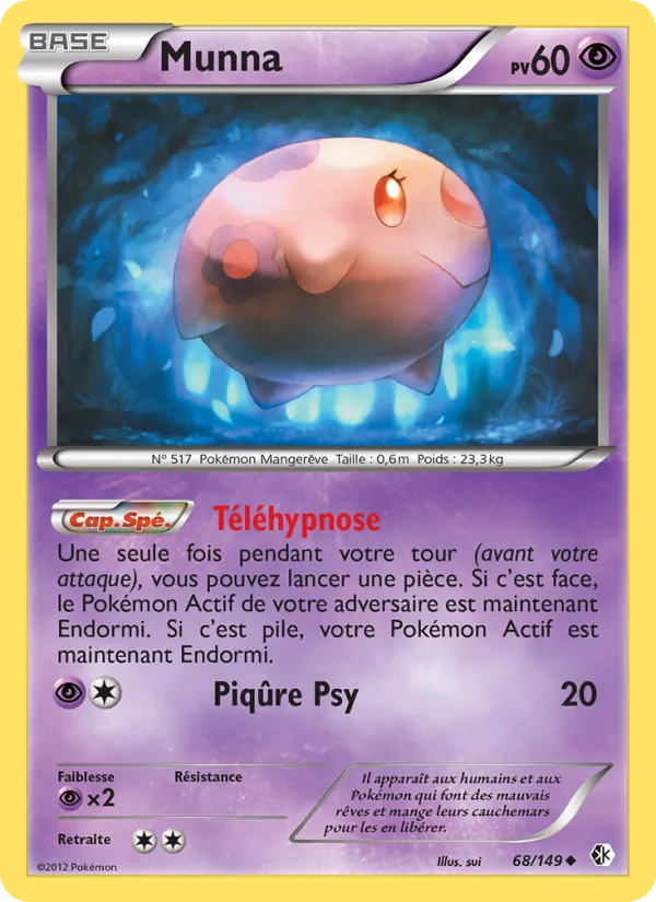 Carte Pokémon Munna de l'extension Frontières Franchies
