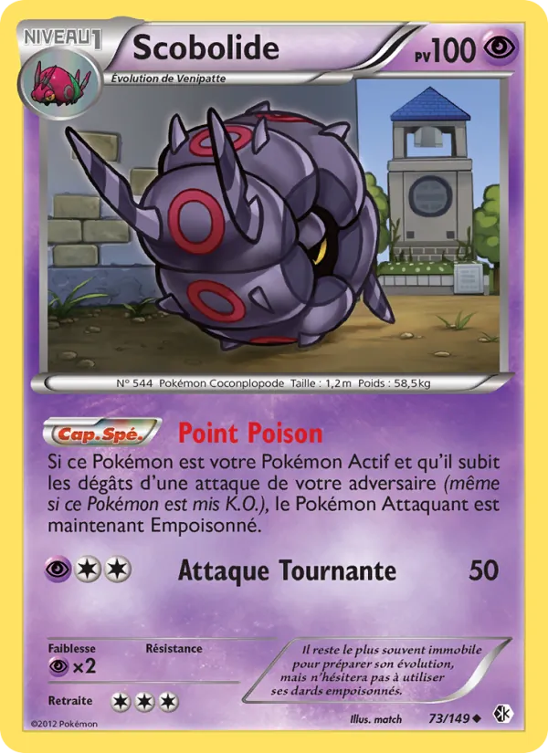 Carte Pokémon Scobolide de l'extension Frontières Franchies