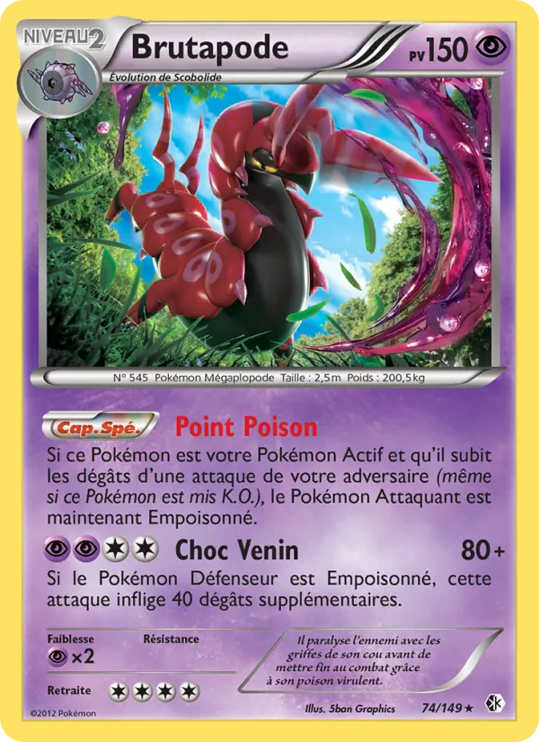 Carte Pokémon Brutapode de l'extension Frontières Franchies