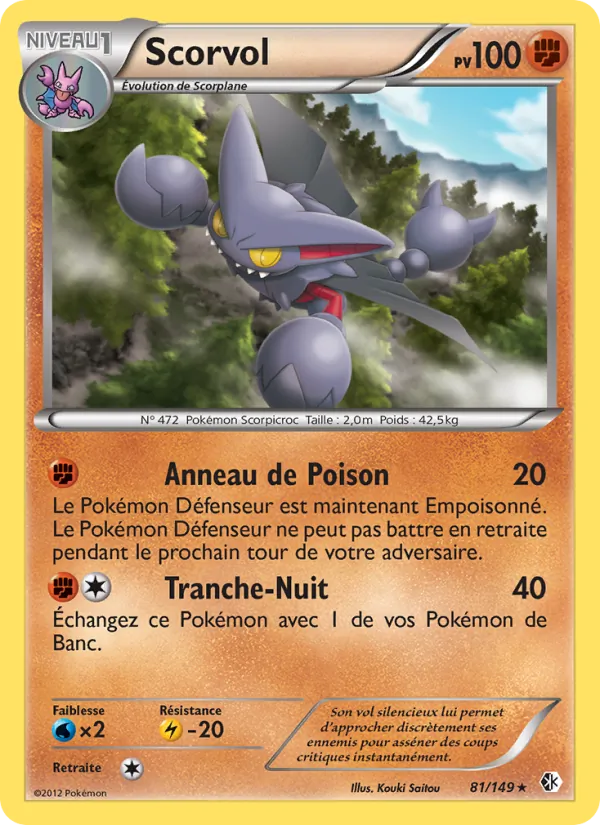 Carte Pokémon Scorvol de l'extension Frontières Franchies