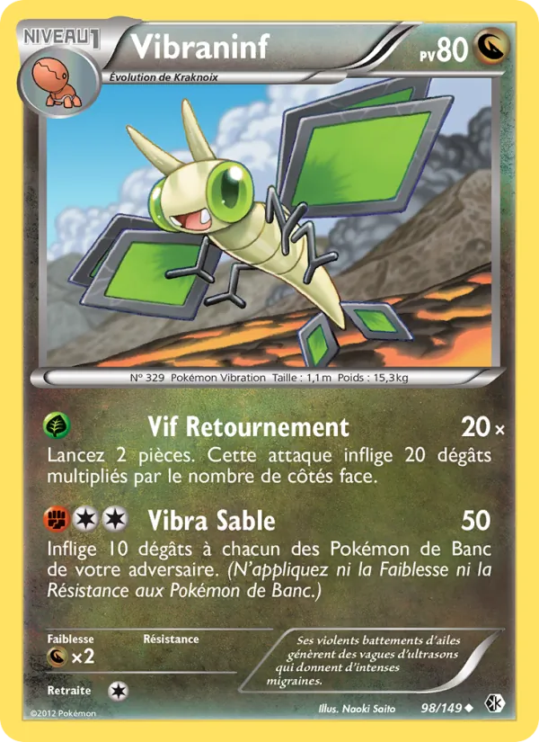 Carte Pokémon Vibraninf de l'extension Frontières Franchies