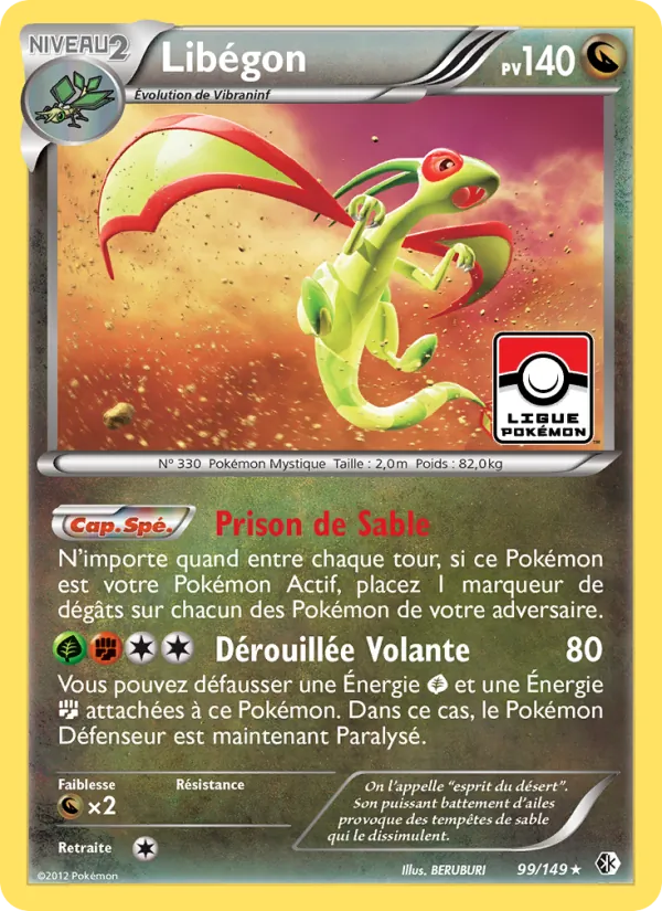 Carte Pokémon Libégon de l'extension Frontières Franchies