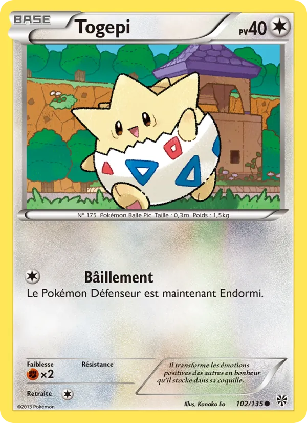 Carte Pokémon Togepi de l'extension Tempète Plasma