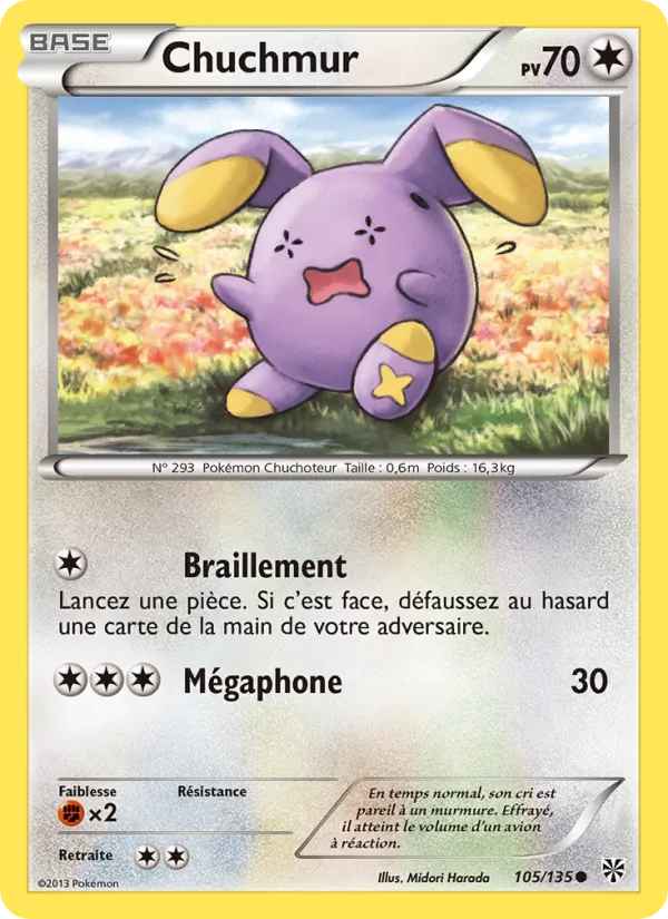 Carte Pokémon Chuchmur de l'extension Tempète Plasma