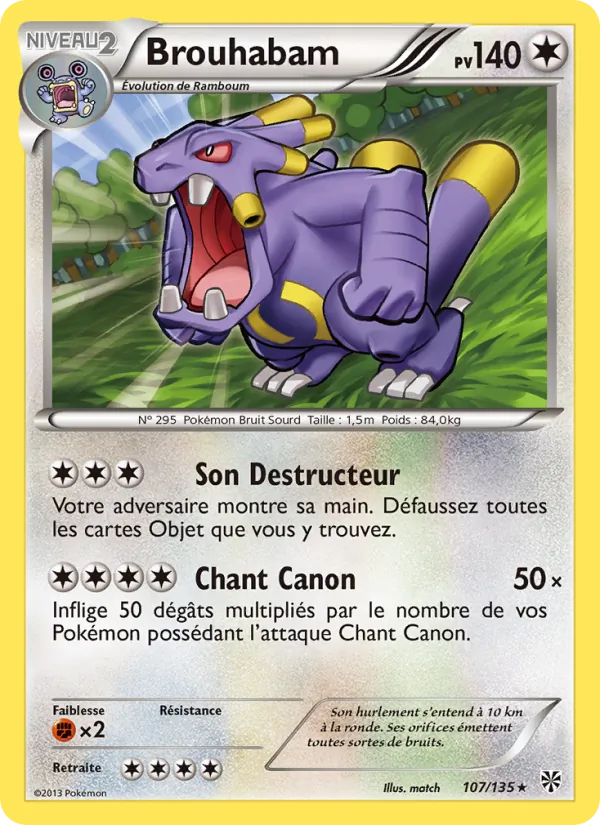 Carte Pokémon Brouhabam de l'extension Tempète Plasma