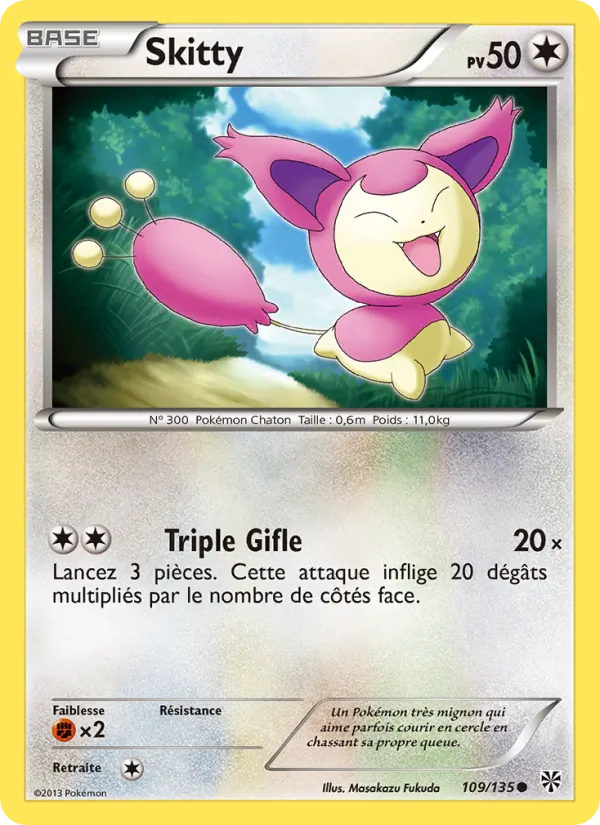 Carte Pokémon Skitty de l'extension Tempète Plasma
