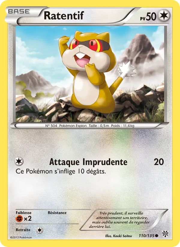 Carte Pokémon Ratentif de l'extension Tempète Plasma