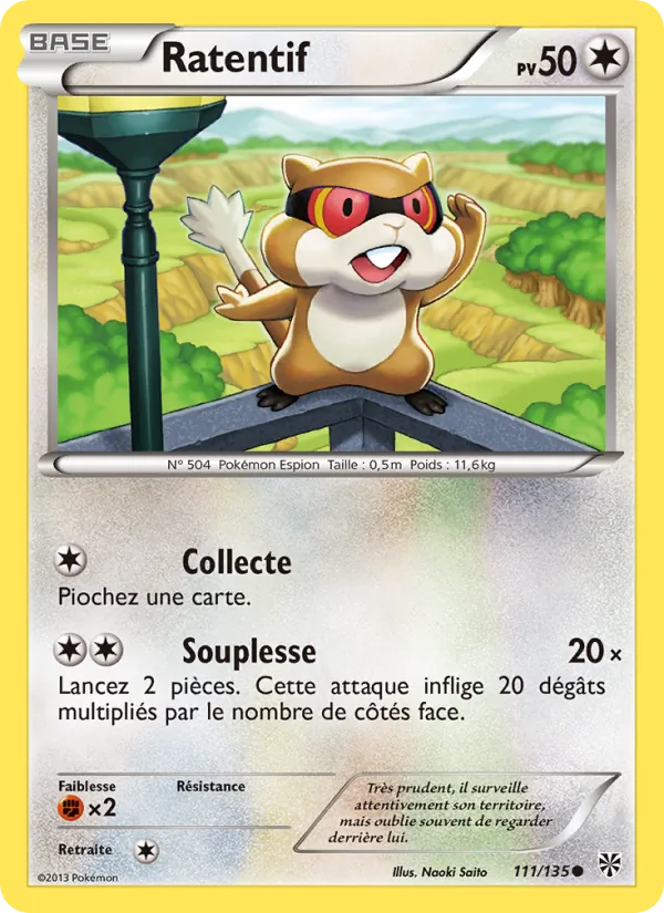 Carte Pokémon Ratentif de l'extension Tempète Plasma