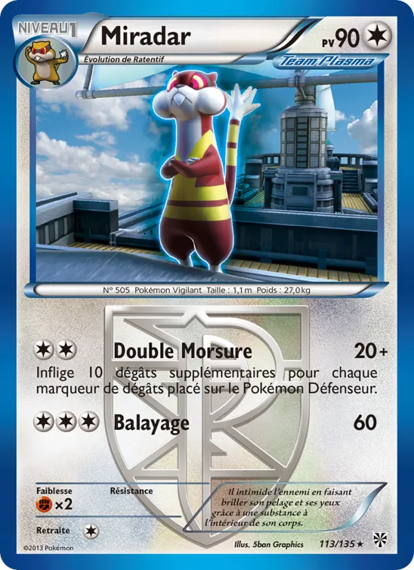Carte Pokémon Miradar de l'extension Tempète Plasma