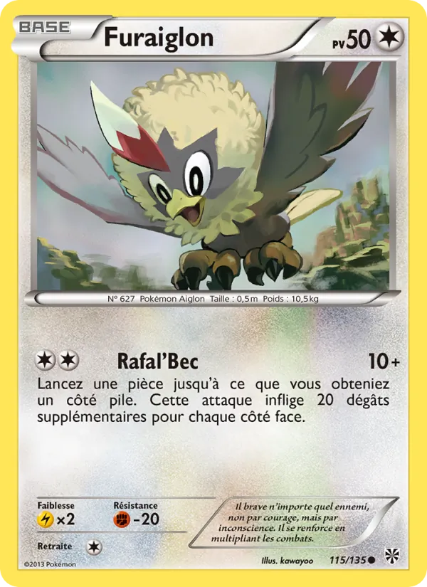 Carte Pokémon Furaiglon de l'extension Tempète Plasma