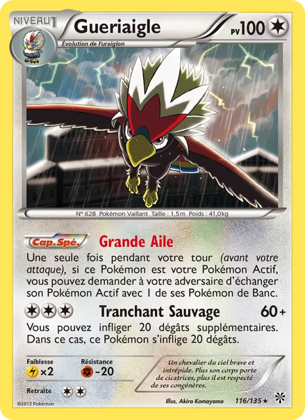 Carte Pokémon Gueriaigle de l'extension Tempète Plasma