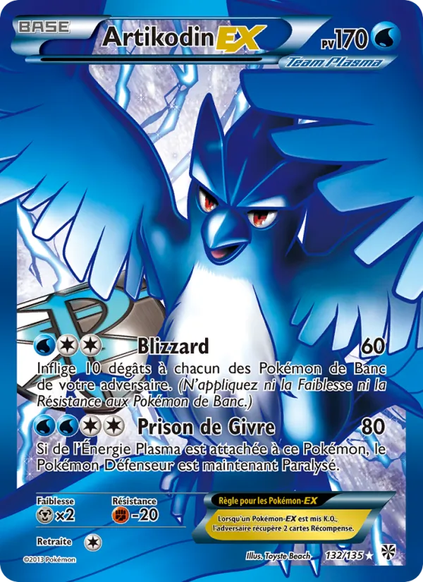 Carte Pokémon Artikodin-EX de l'extension Tempète Plasma