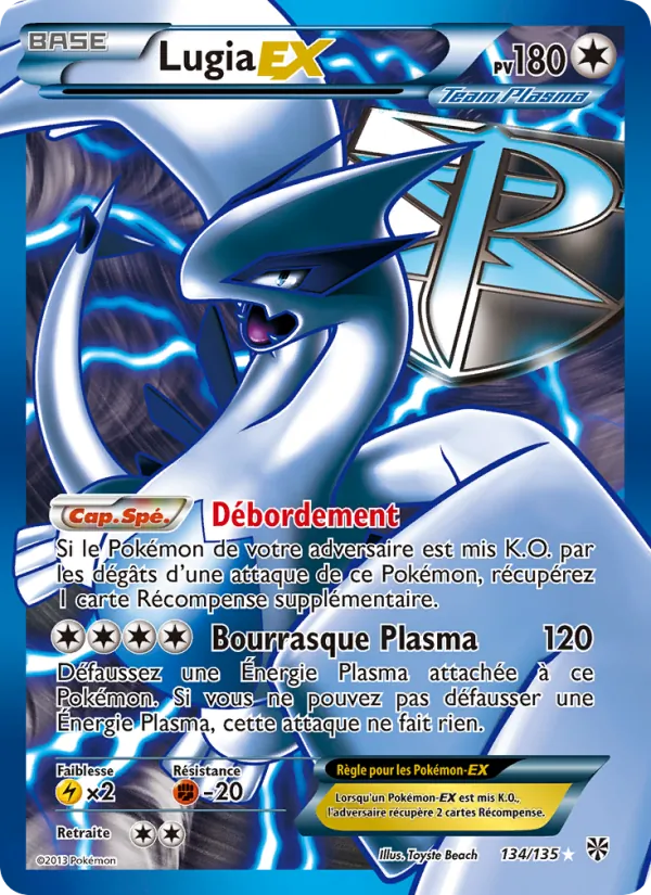 Carte Pokémon Lugia-EX de l'extension Tempète Plasma