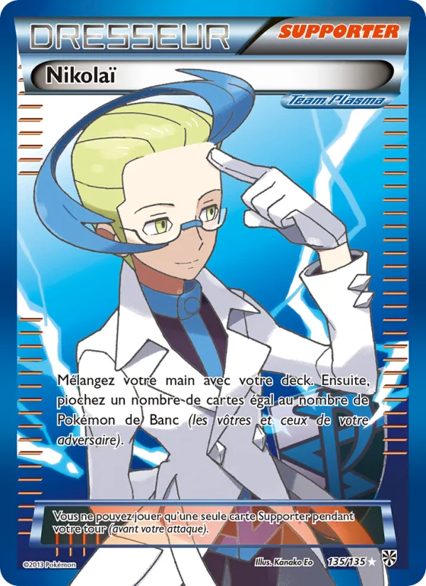 Carte Pokémon Nikolaï de l'extension Tempète Plasma
