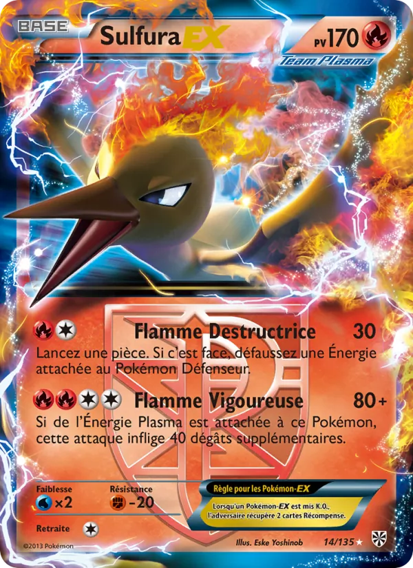 Carte Pokémon Sulfura-EX de l'extension Tempète Plasma