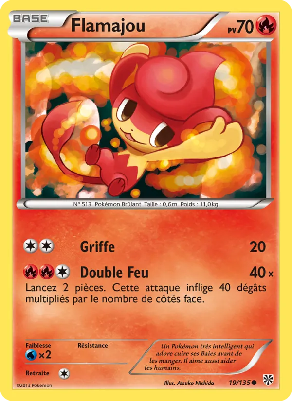 Carte Pokémon Flamajou de l'extension Tempète Plasma
