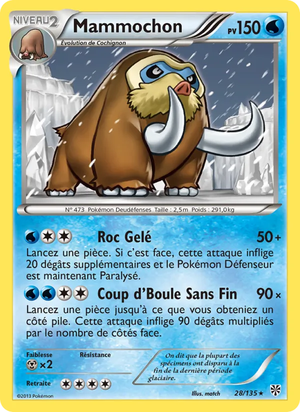 Carte Pokémon Mammochon de l'extension Tempète Plasma