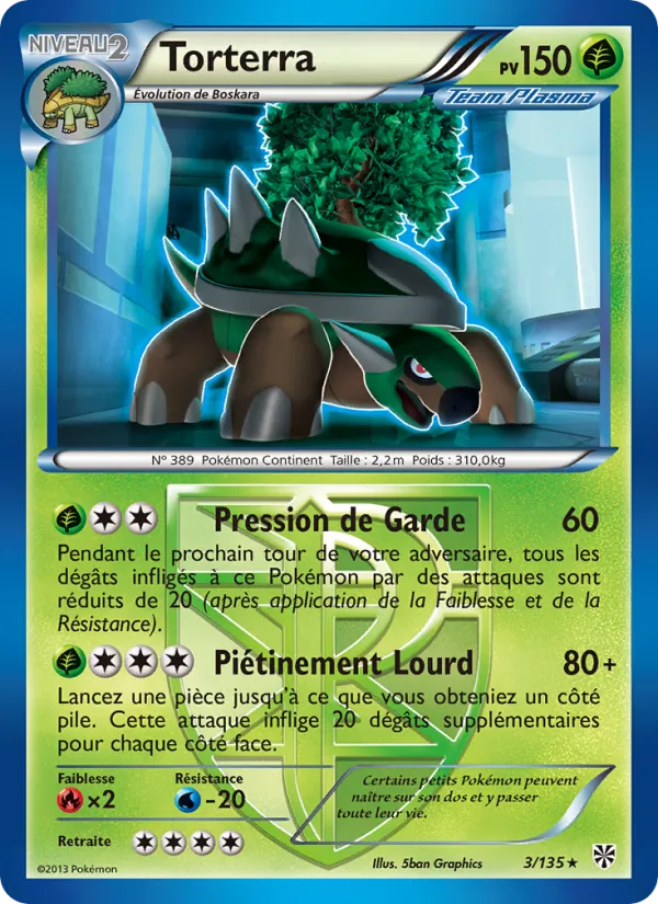 Carte Pokémon Torterra de l'extension Tempète Plasma