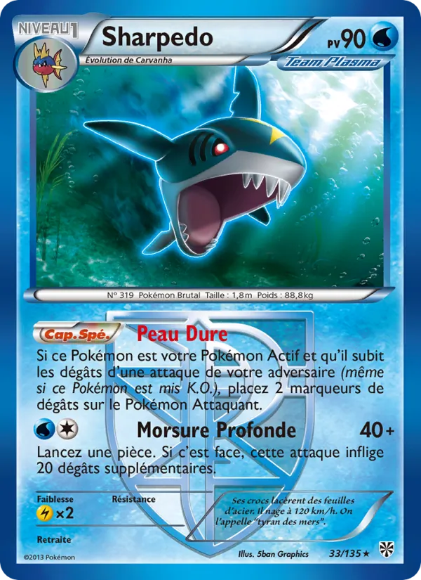 Carte Pokémon Sharpedo de l'extension Tempète Plasma