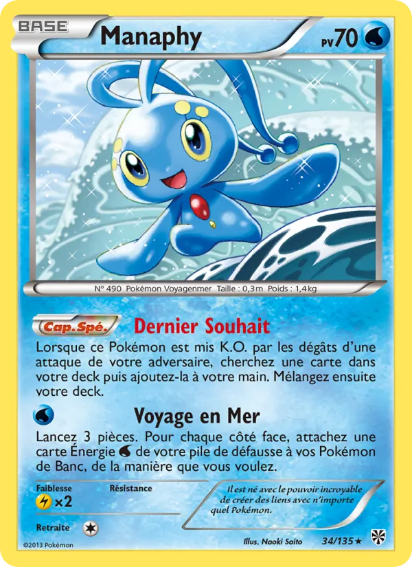 Carte Pokémon Manaphy de l'extension Tempète Plasma