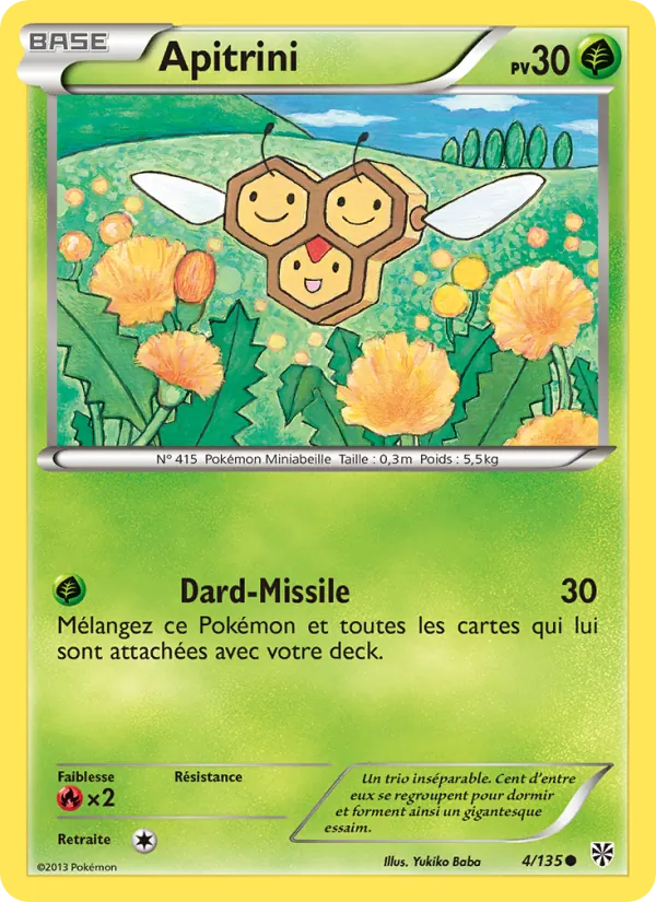 Carte Pokémon Apitrini de l'extension Tempète Plasma