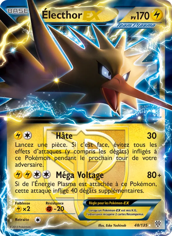 Carte Pokémon Électhor-EX de l'extension Tempète Plasma