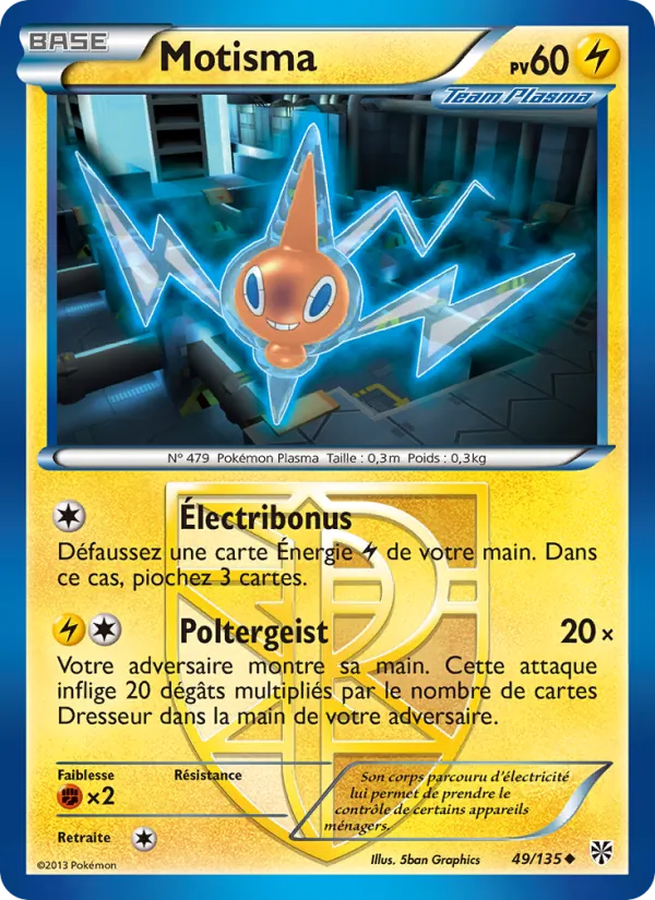 Carte Pokémon Motisma de l'extension Tempète Plasma
