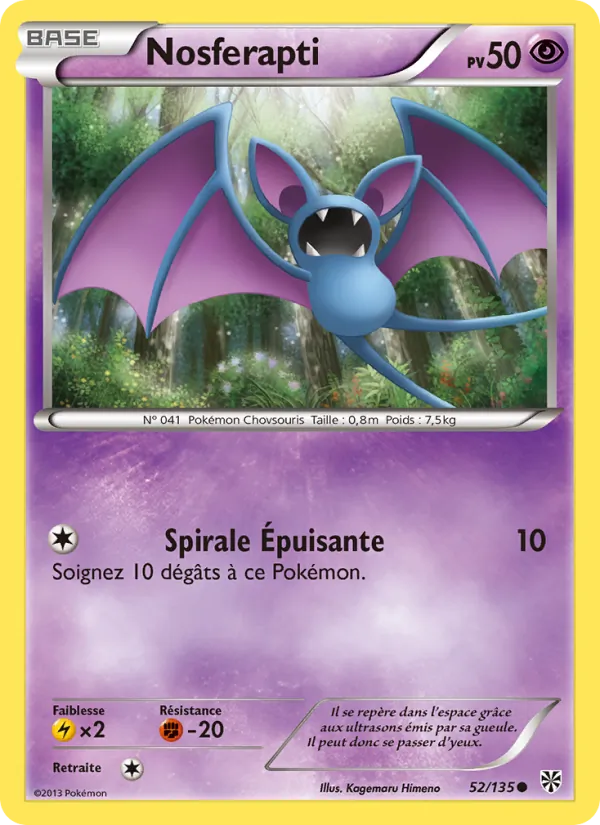 Carte Pokémon Nosferapti de l'extension Tempète Plasma