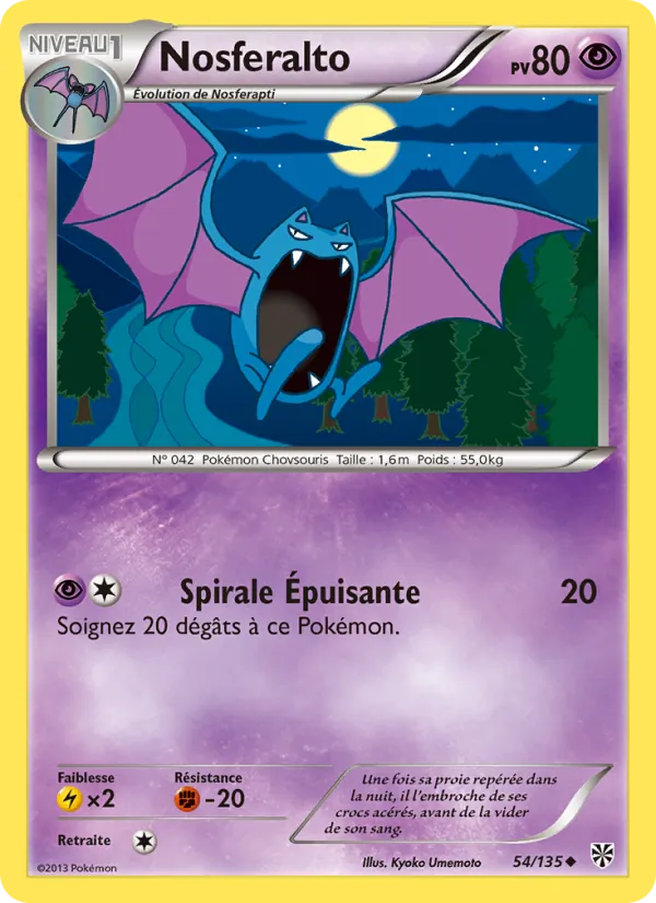 Carte Pokémon Nosferalto de l'extension Tempète Plasma