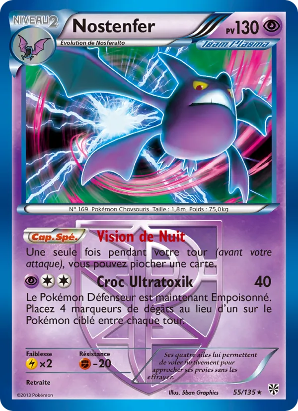 Carte Pokémon Nostenfer de l'extension Tempète Plasma