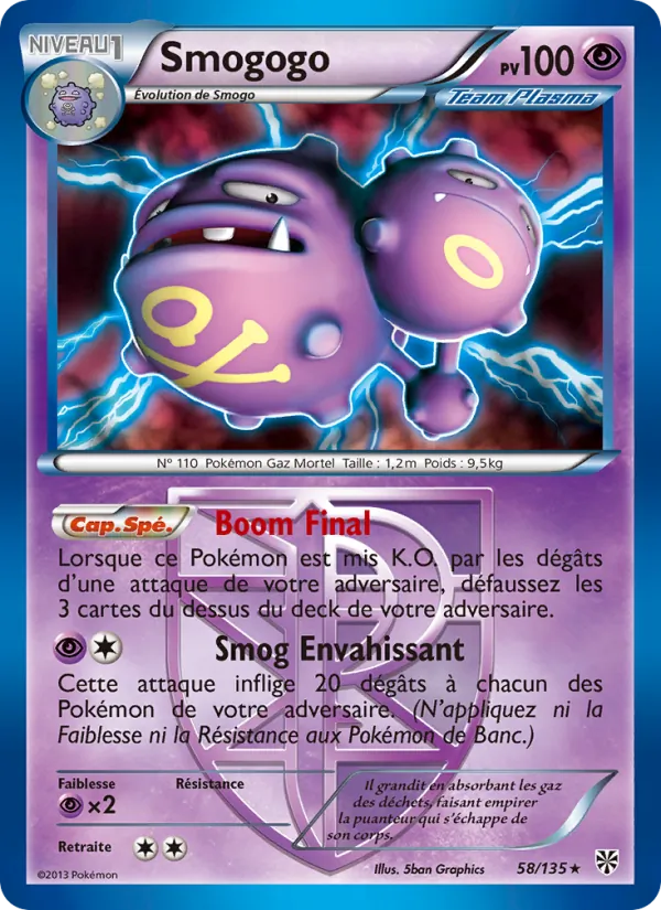 Carte Pokémon Smogogo de l'extension Tempète Plasma
