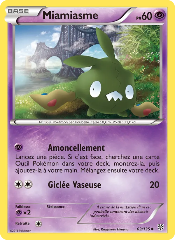 Carte Pokémon Miamiasme de l'extension Tempète Plasma