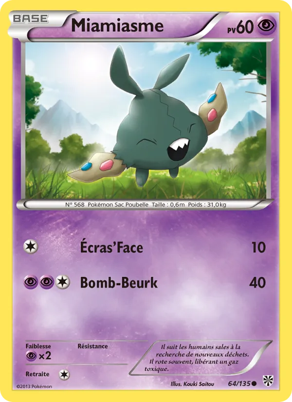 Carte Pokémon Miamiasme de l'extension Tempète Plasma