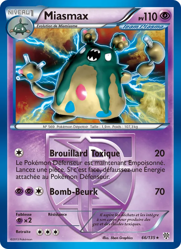 Carte Pokémon Miasmax de l'extension Tempète Plasma