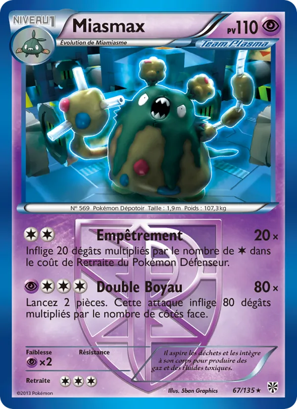 Carte Pokémon Miasmax de l'extension Tempète Plasma