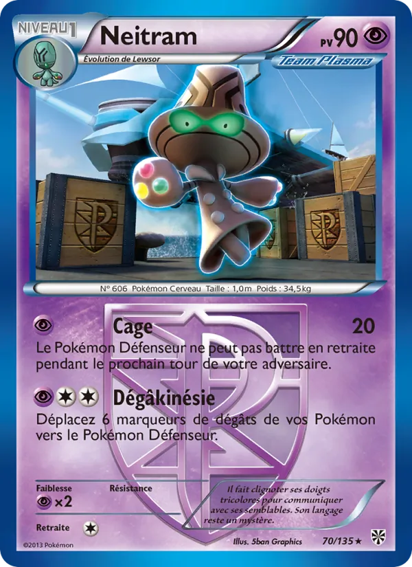 Carte Pokémon Neitram de l'extension Tempète Plasma