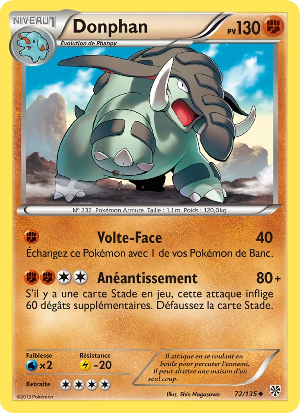 Carte Pokémon Donphan de l'extension Tempète Plasma