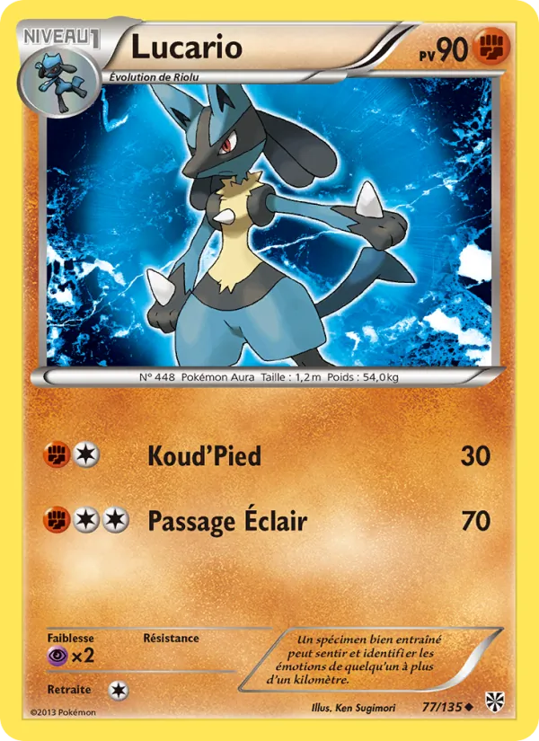 Carte Pokémon Lucario de l'extension Tempète Plasma