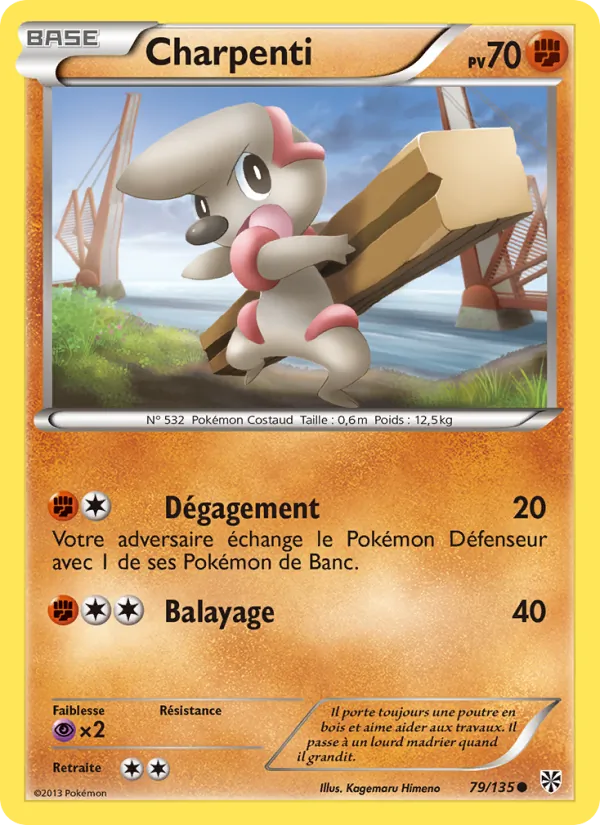 Carte Pokémon Charpenti de l'extension Tempète Plasma
