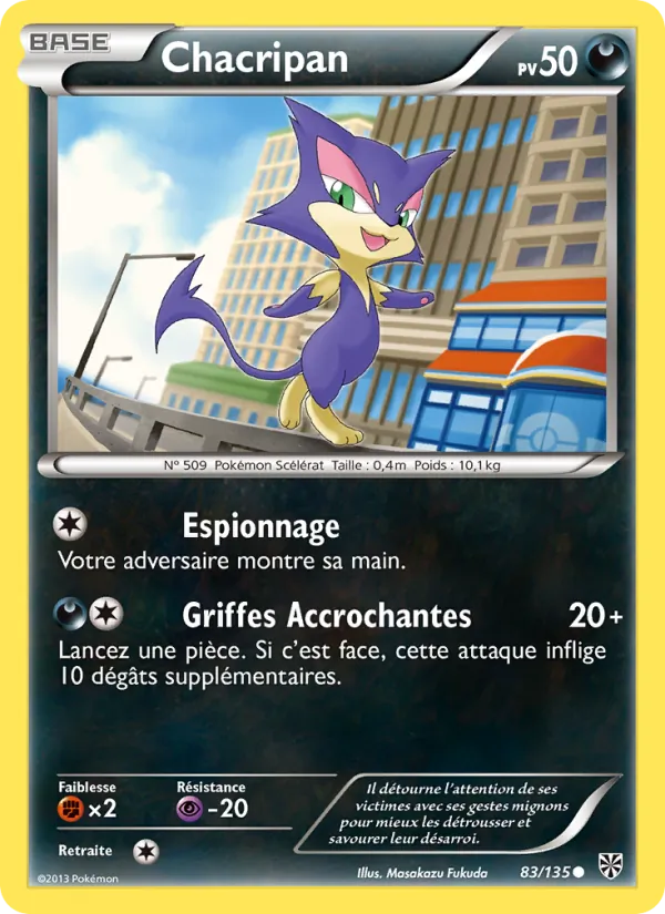 Carte Pokémon Chacripan de l'extension Tempète Plasma