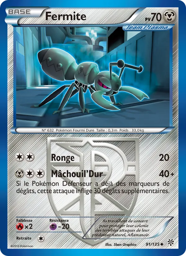 Carte Pokémon Fermite de l'extension Tempète Plasma