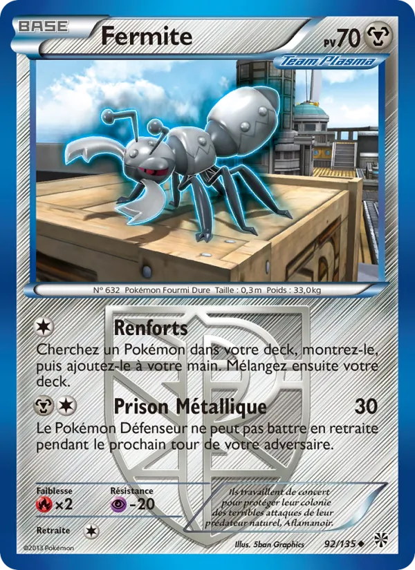 Carte Pokémon Fermite de l'extension Tempète Plasma