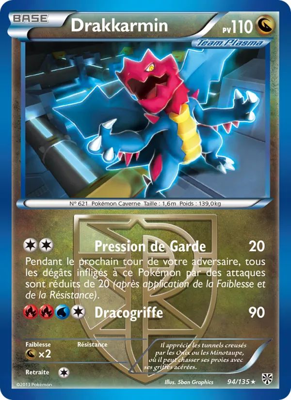 Carte Pokémon Drakkarmin de l'extension Tempète Plasma