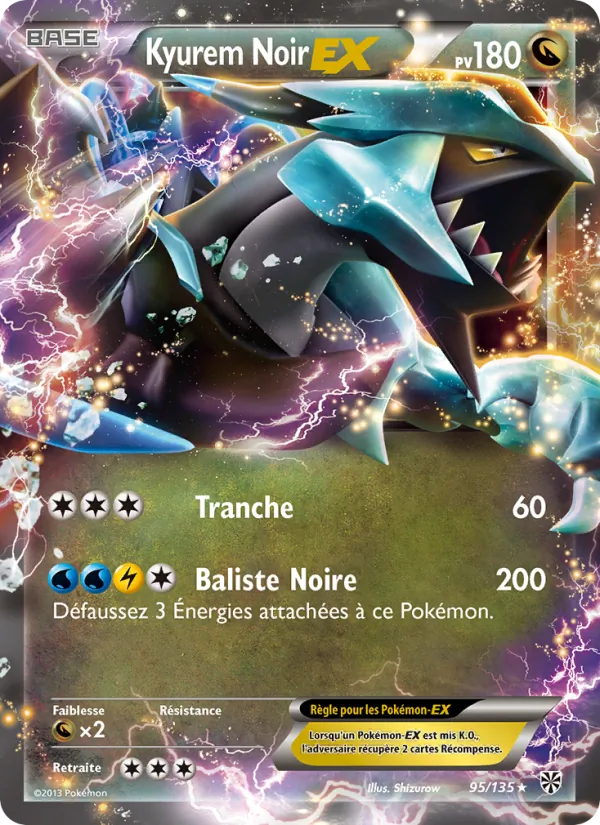 Carte Pokémon Kyurem Noir-EX de l'extension Tempète Plasma