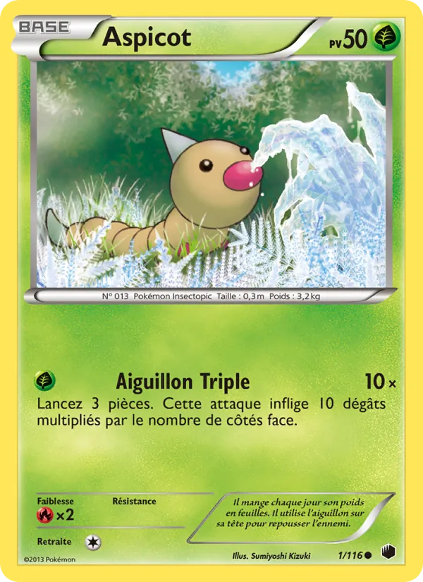 Carte Pokémon Aspicot de l'extension Glaciation Plasma