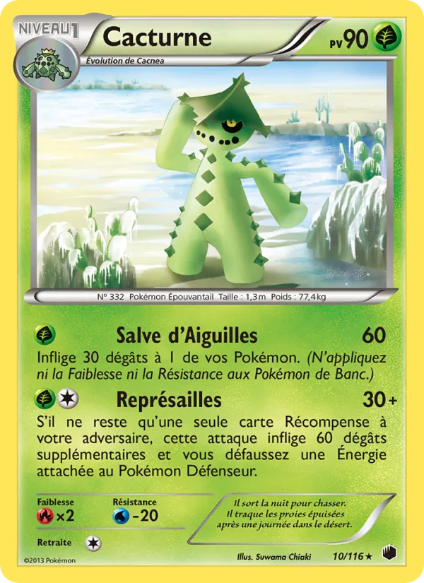 Carte Pokémon Cacturne de l'extension Glaciation Plasma