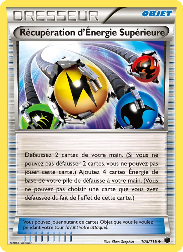 Carte Pokémon Récupération d’Énergie Supérieure de l'extension Glaciation Plasma