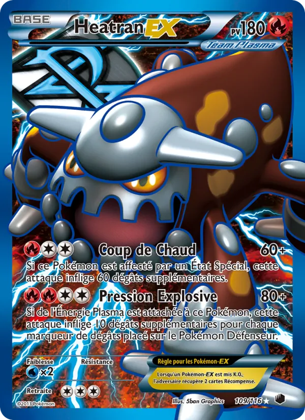 Carte Pokémon Heatran-EX de l'extension Glaciation Plasma