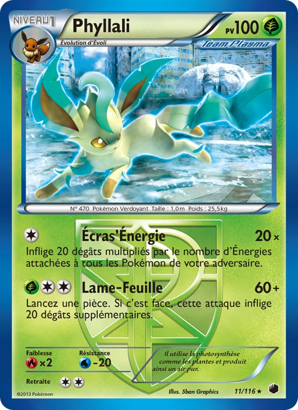 Carte Pokémon Phyllali de l'extension Glaciation Plasma