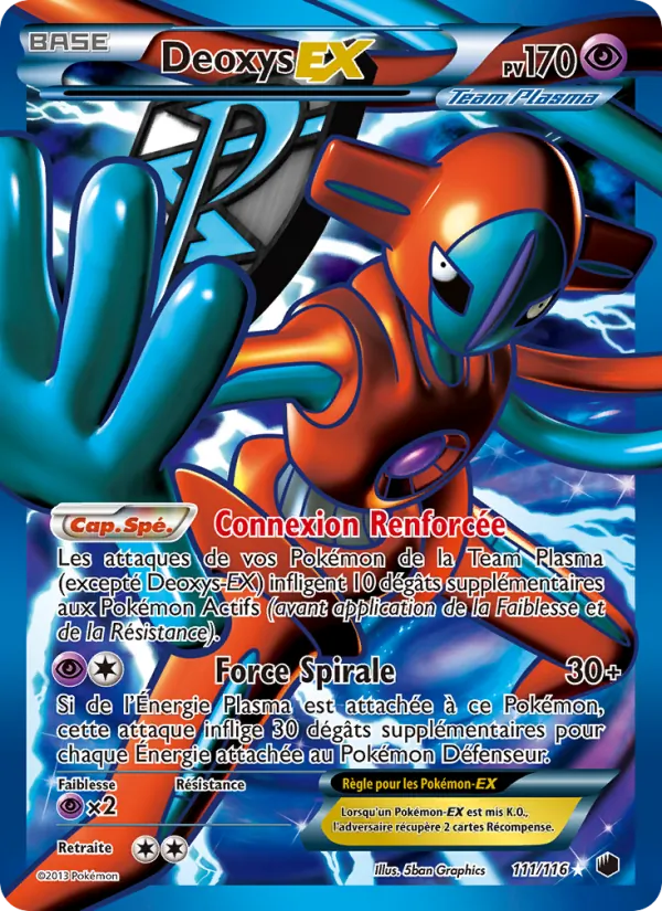Carte Pokémon Deoxys-EX de l'extension Glaciation Plasma